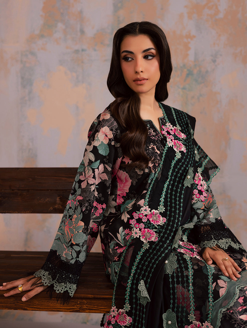 Flora Linen Shawl  By Jade | 106