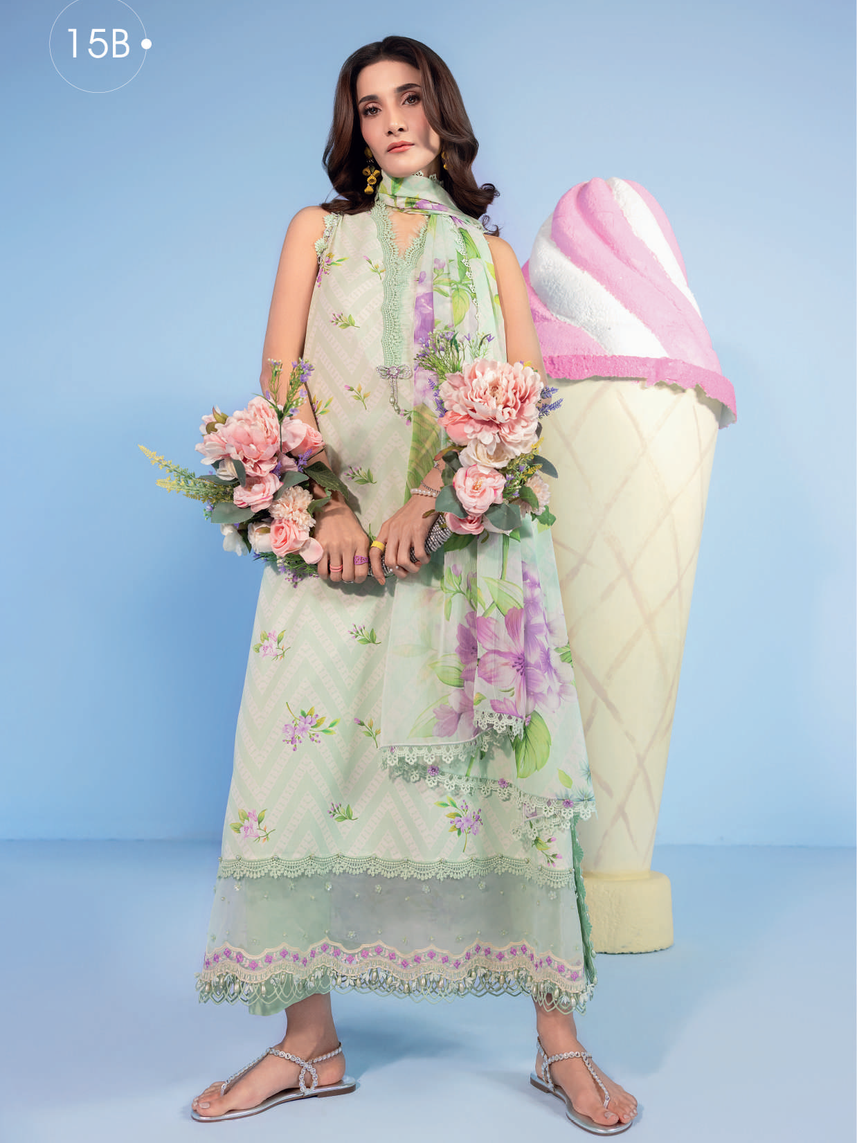 Maria B Basics Embroidered Lawn Suit –101