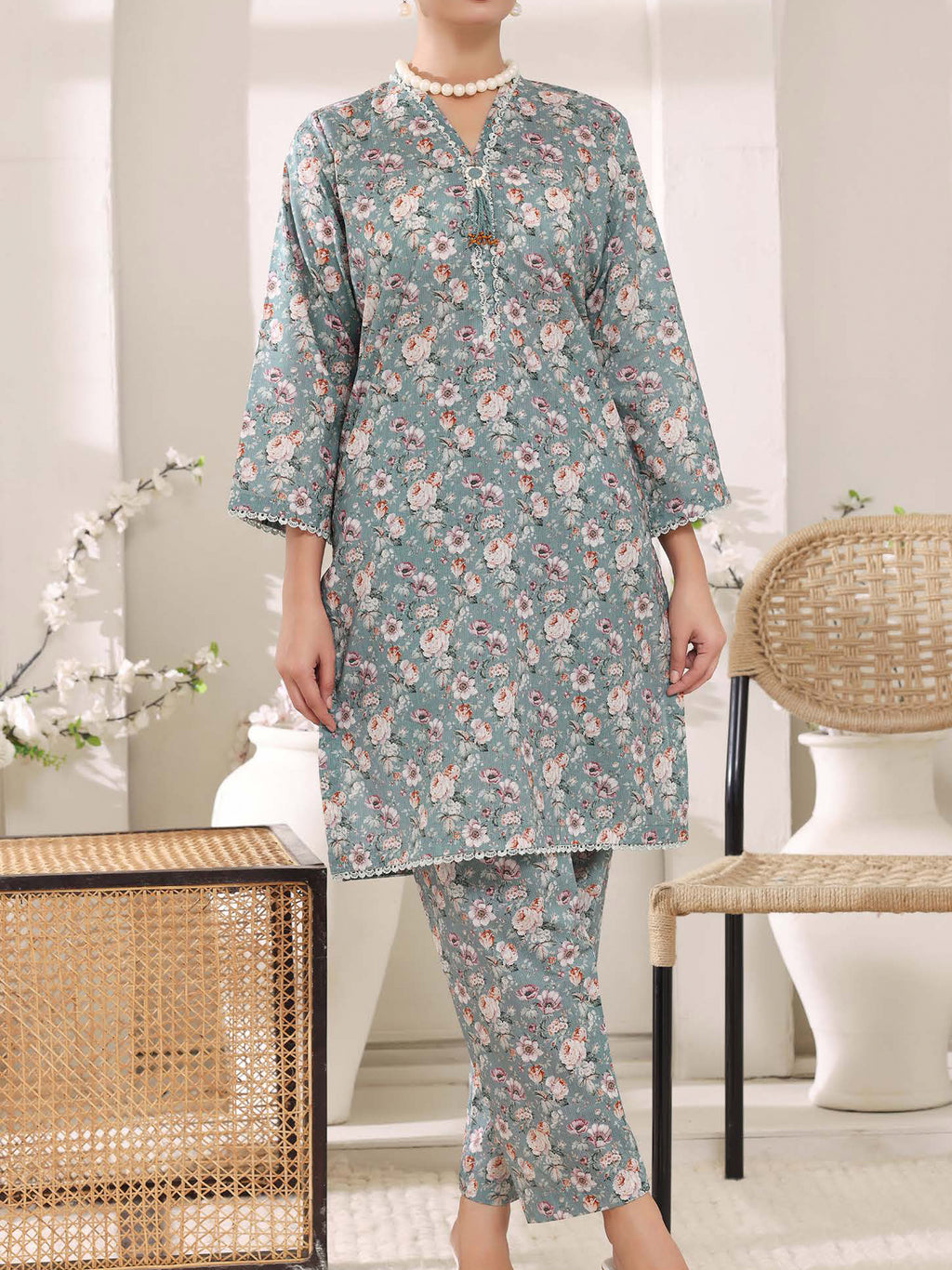 Cambric Co-Ord Set By Aizal -102