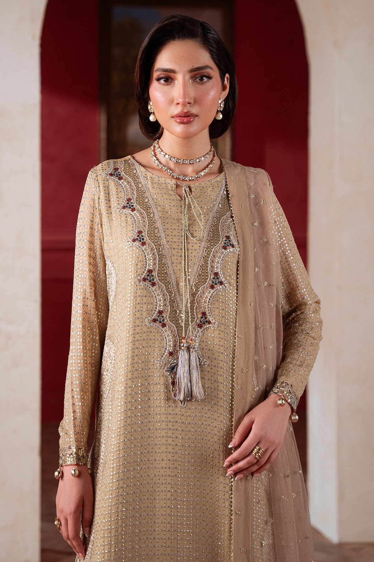 Nureh Amaya Formals | Embroidered Chiffon Dress 104