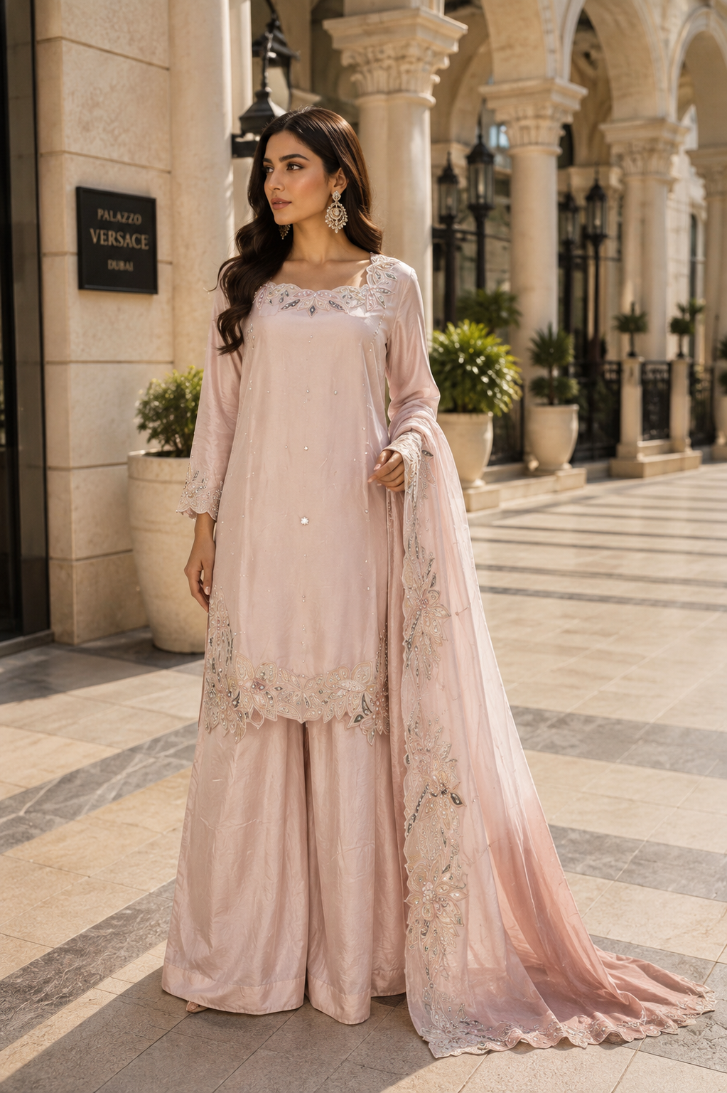 Tussel Silk Hand Embroidered Suit By M&M | 113