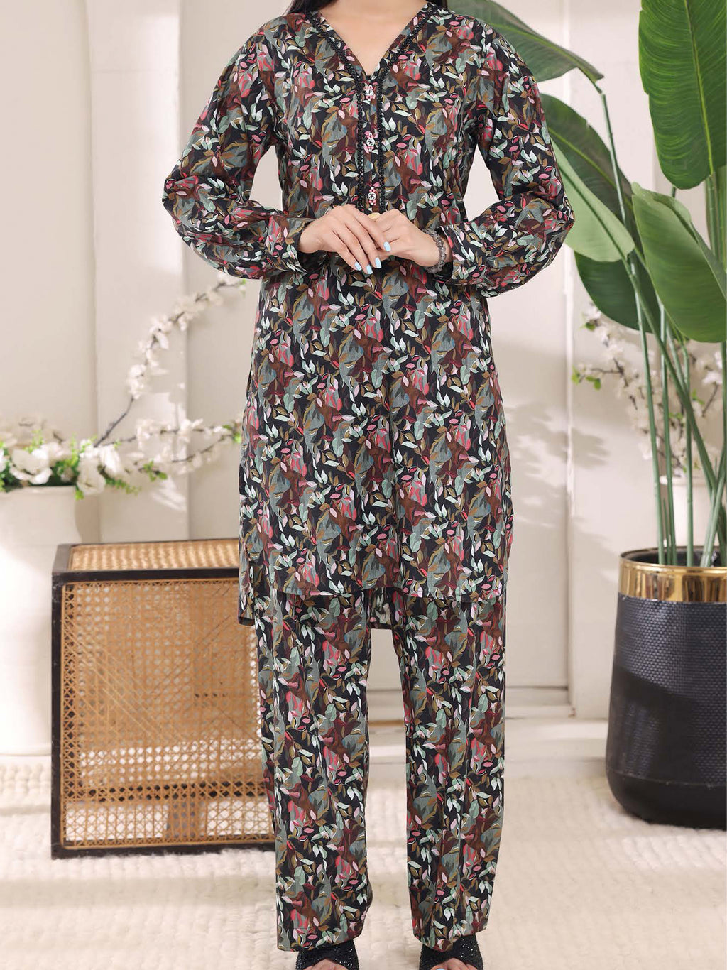 Cambric Co-Ord Set By Aizal -101