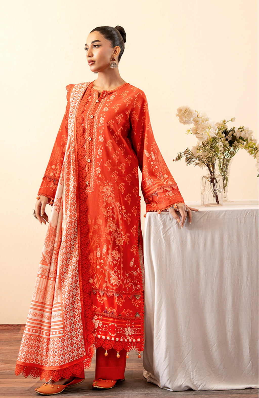 Mausummery Printed Khaddar by Al Karim khaddar Pakistani suit front view M&M Couture USA
