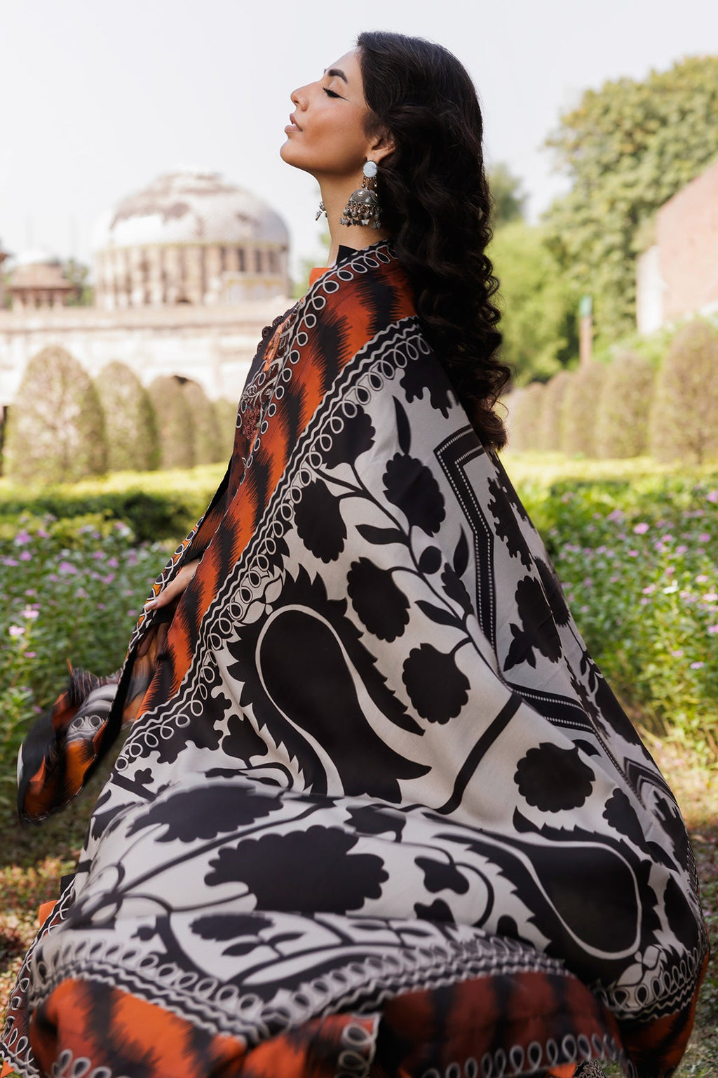Linen "Combination" By Charizma linen Pakistani suit detail view M&M Couture USA