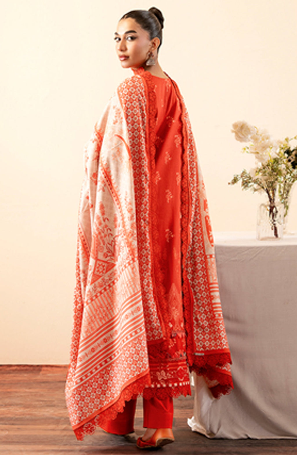 Mausummery Printed Khaddar by Al Karim khaddar Pakistani suit detail view M&M Couture USA