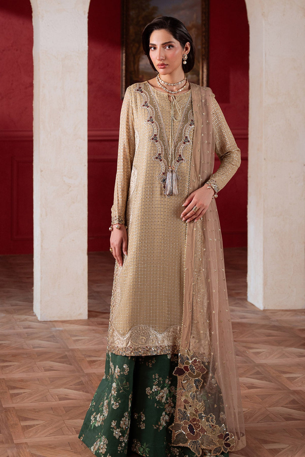Nureh Amaya Formals | Embroidered Chiffon Dress 104