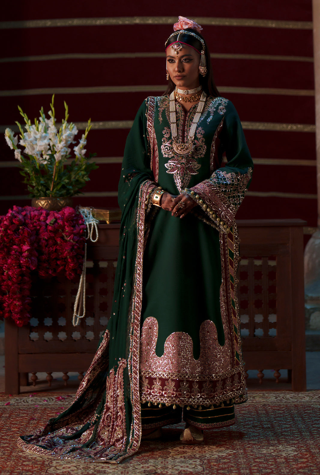 Meharma The Silk Edit By AJR silk Pakistani suit front view M&M Couture USA