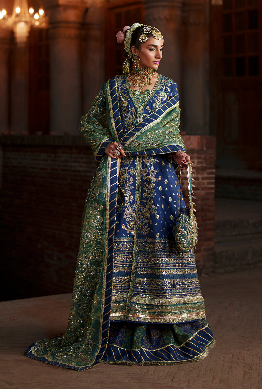 Meharma The Silk Edit By AJR silk Pakistani suit detail view M&M Couture USA