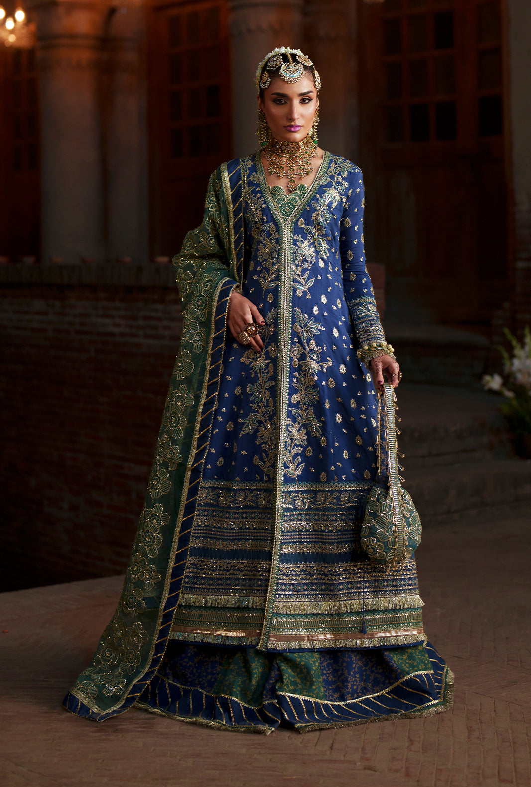 Meharma The Silk Edit By AJR silk Pakistani suit front view M&M Couture USA