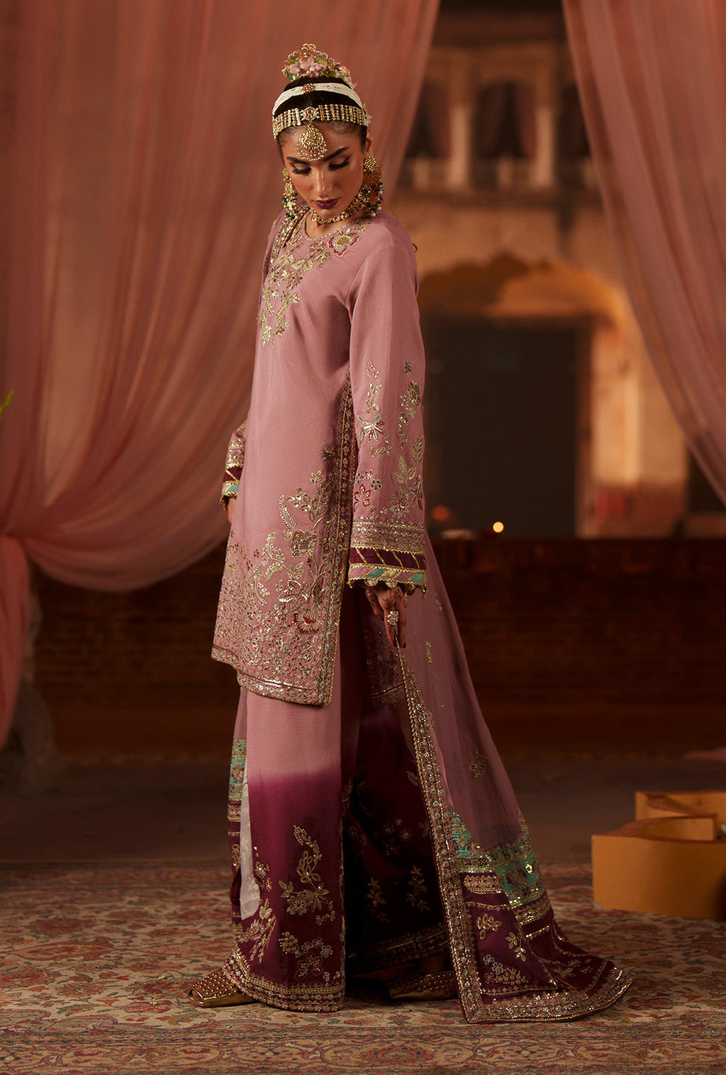Meharma The Silk Edit By AJR silk Pakistani suit dupatta view M&M Couture USA