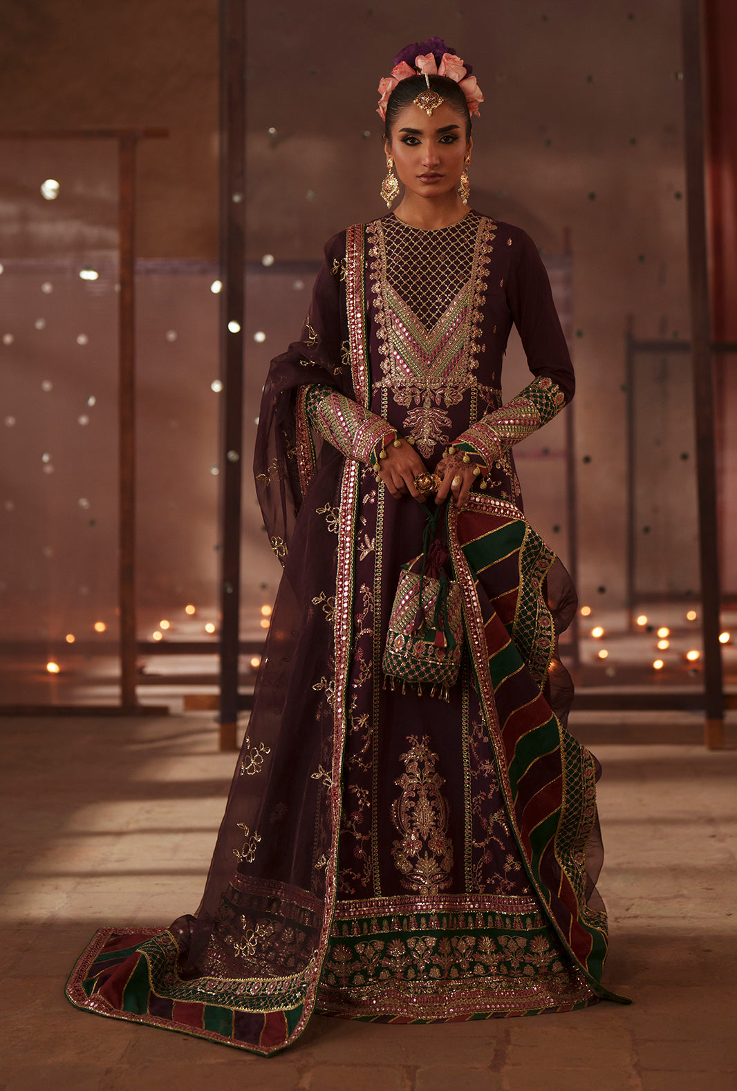 Meharma The Silk Edit By AJR silk Pakistani suit front view M&M Couture USA