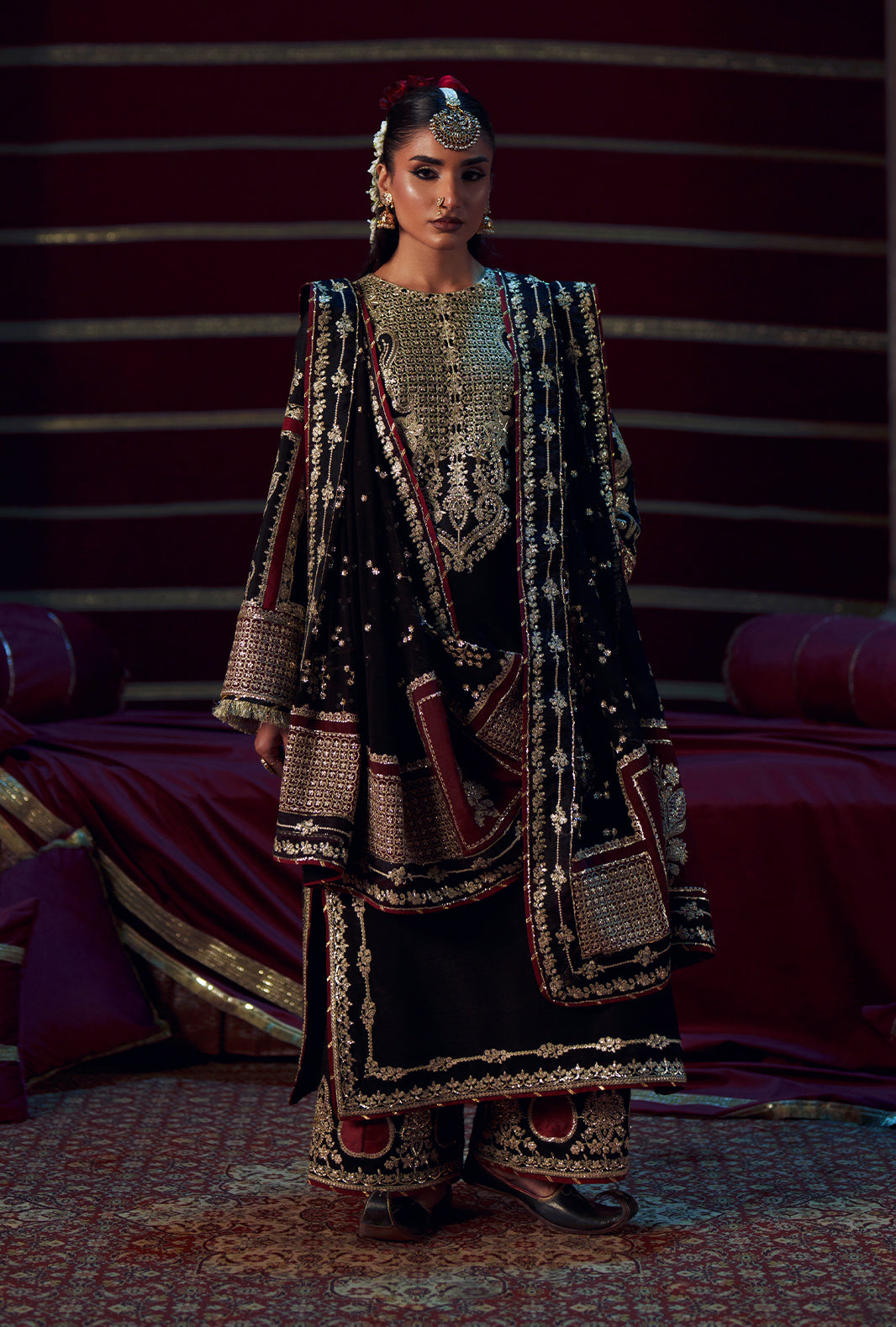 Meharma The Silk Edit By AJR silk Pakistani suit front view M&M Couture USA