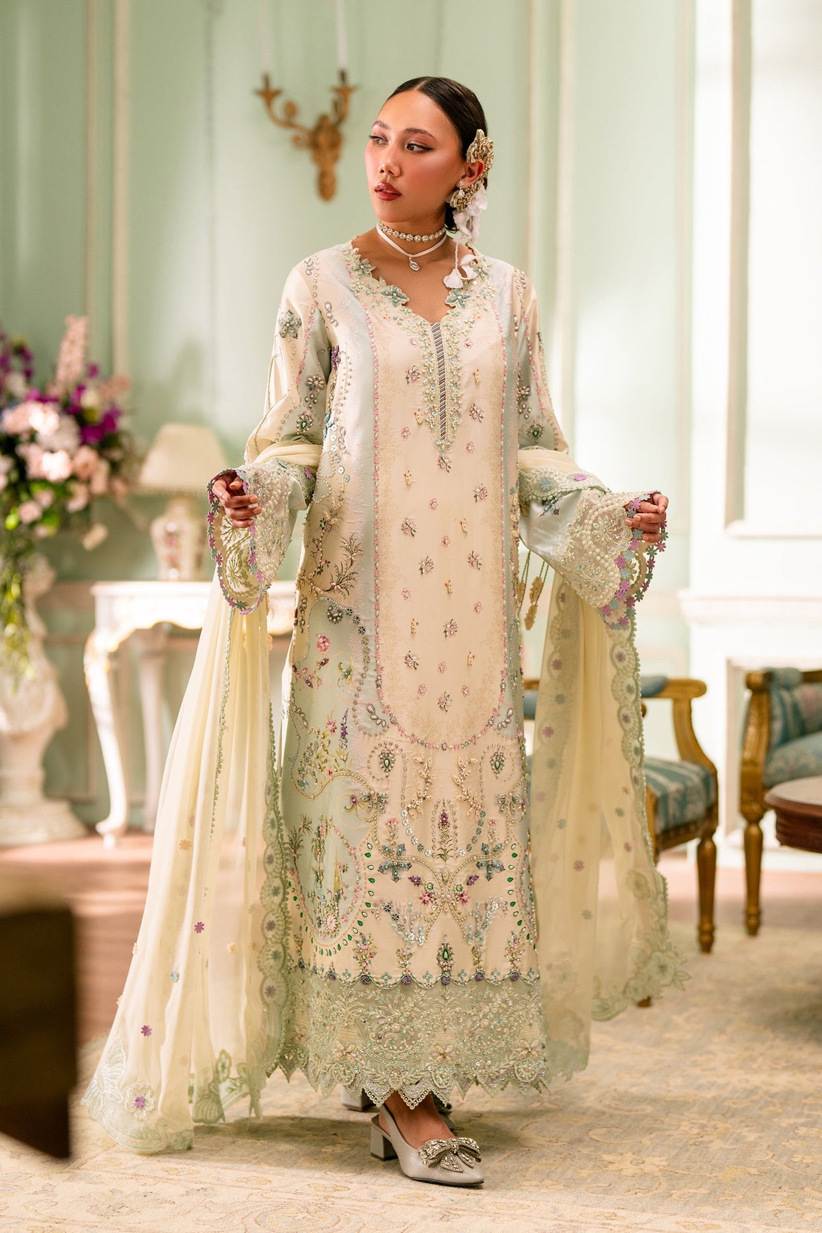 AZURE | Luxe silk | By Qalamkar-106