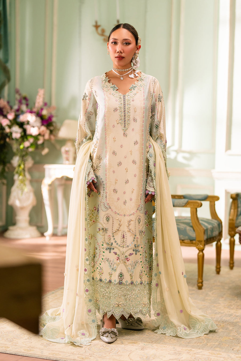 AZURE | Luxe silk | By Qalamkar-106