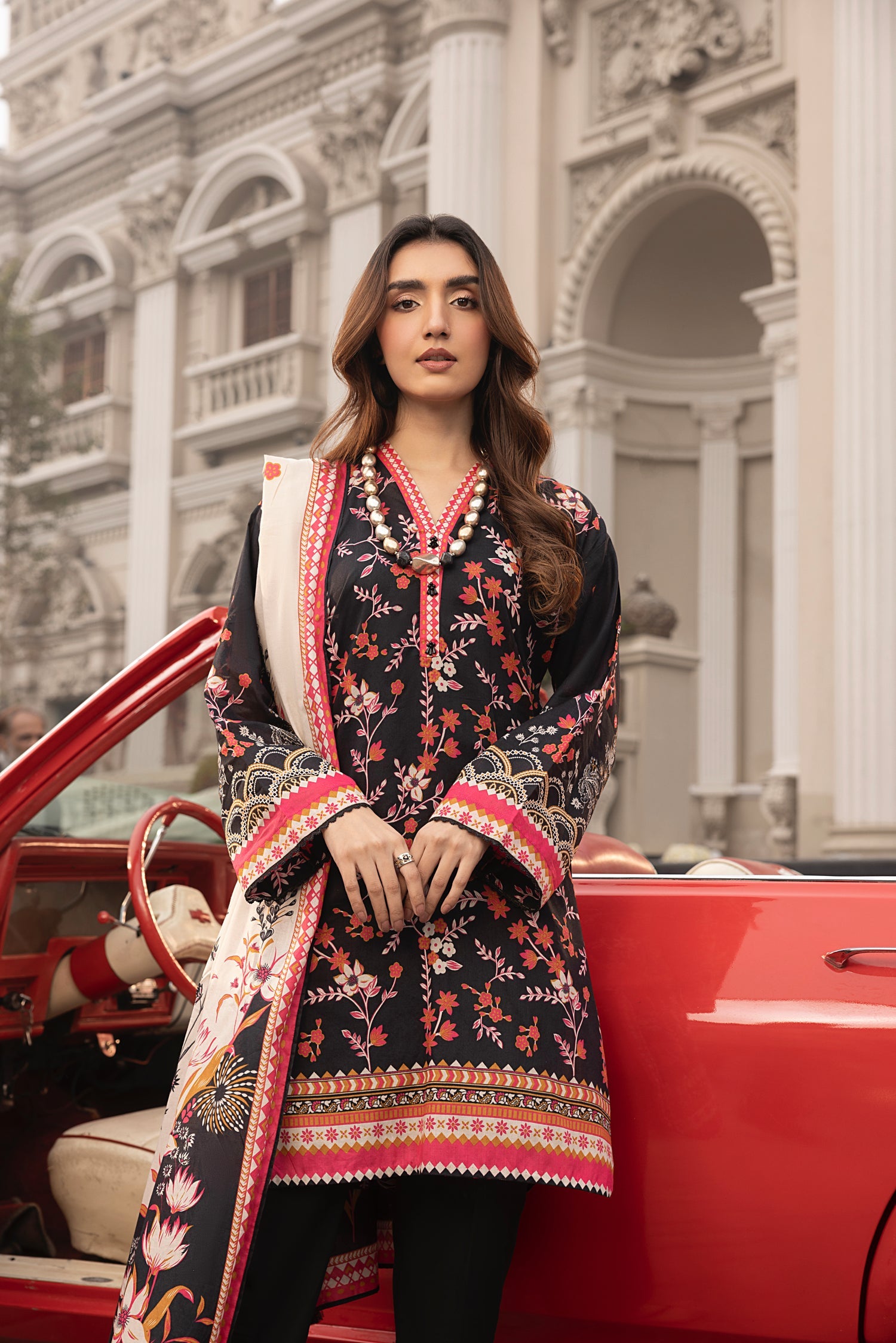Komal by Lakhany Embroidered Lawn Suits 105 lawn Pakistani suit detail view M&M Couture USA