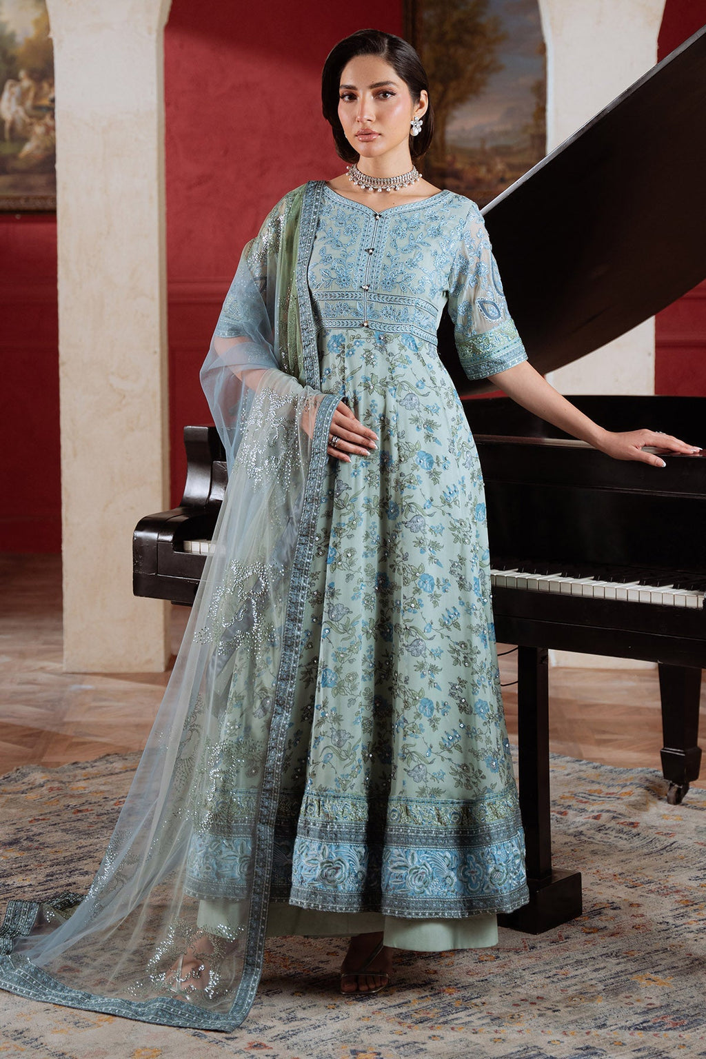 Nureh Amaya Formals | Embroidered Chiffon Dress 106