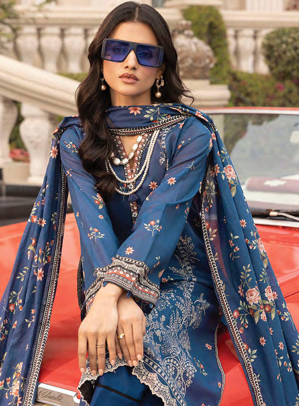 Komal by Lakhany Embroidered Lawn Suits 106 lawn Pakistani suit detail view M&M Couture USA