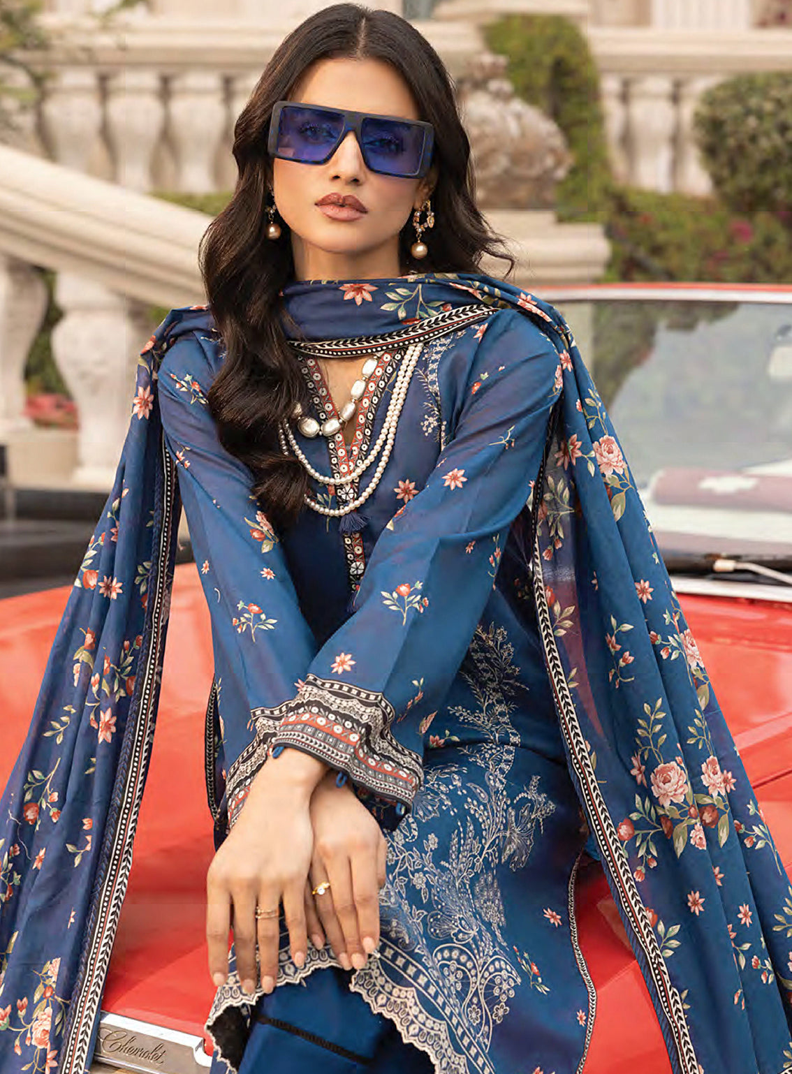 Komal by Lakhany Embroidered Lawn Suits 106 lawn Pakistani suit detail view M&M Couture USA
