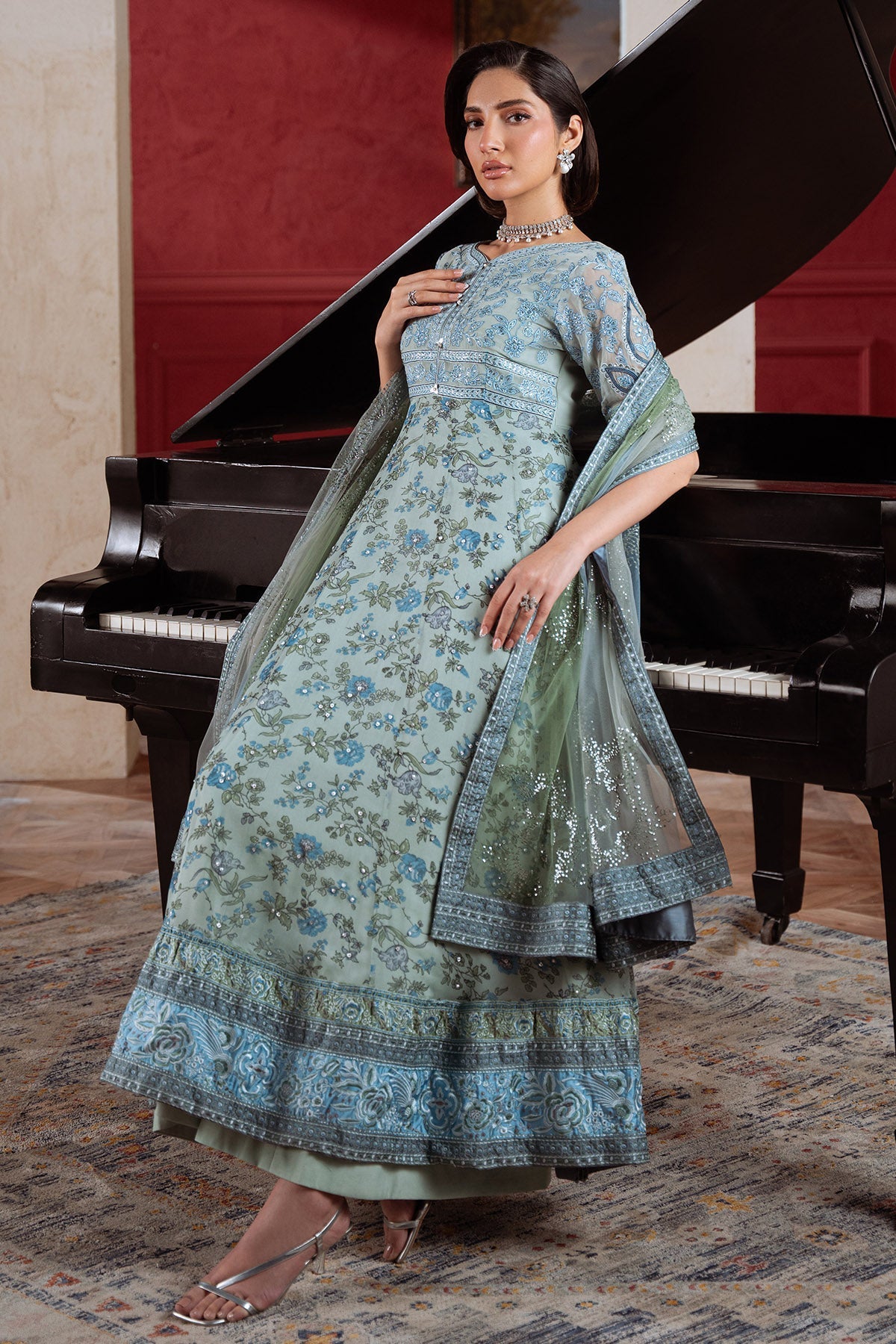 Nureh Amaya Formals | Embroidered Chiffon Dress 106