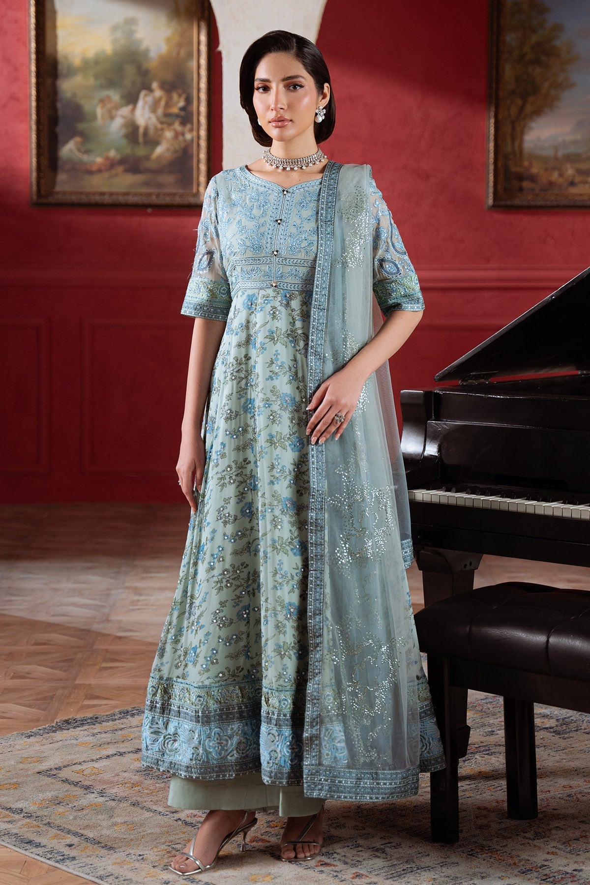 Nureh Amaya Formals | Embroidered Chiffon Dress 106