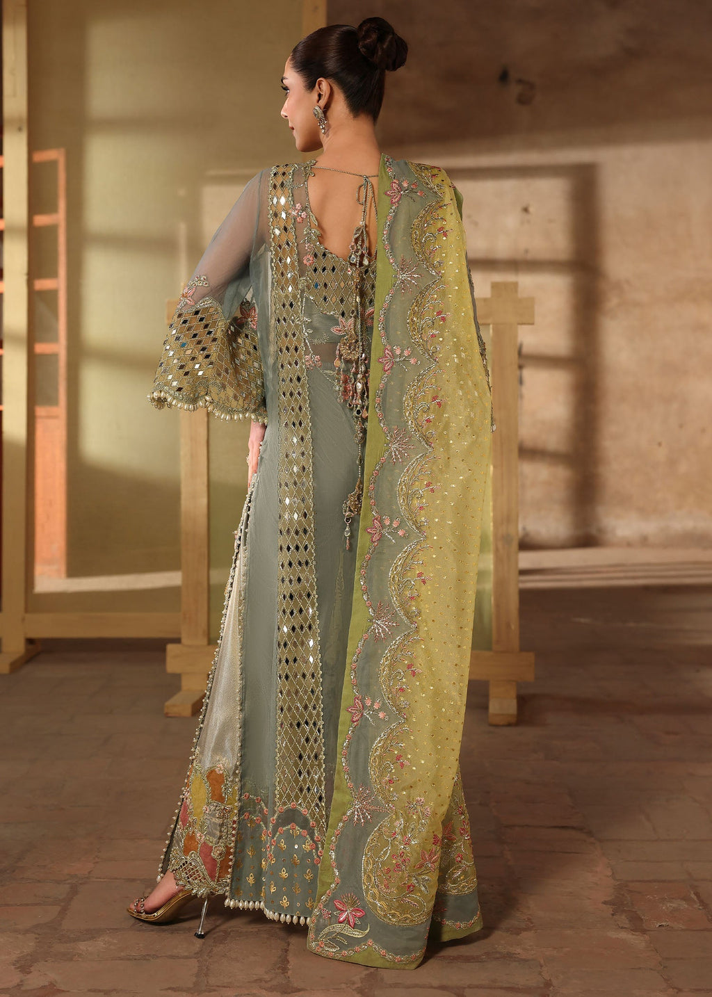 Crimson | Jhilmil Wedding Formals | JHALAK Pakistani suit detail view M&M Couture USA