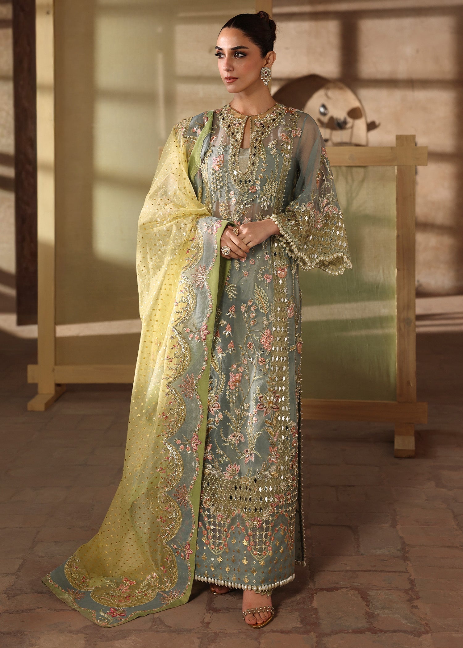 Crimson | Jhilmil Wedding Formals | JHALAK Pakistani suit front view M&M Couture USA
