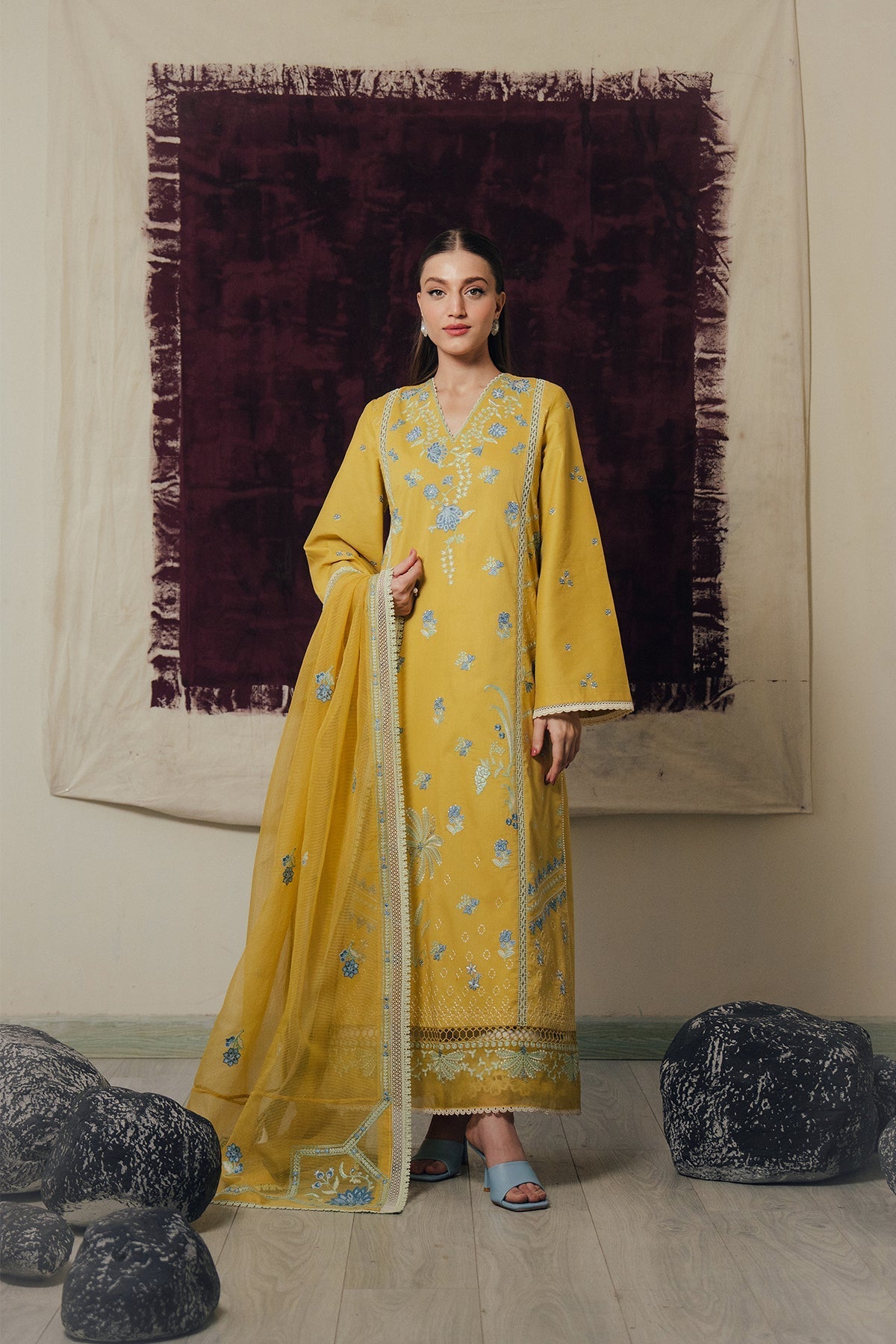 Sunhaze | Daybreak By Afrozeh Pakistani suit front view M&M Couture USA