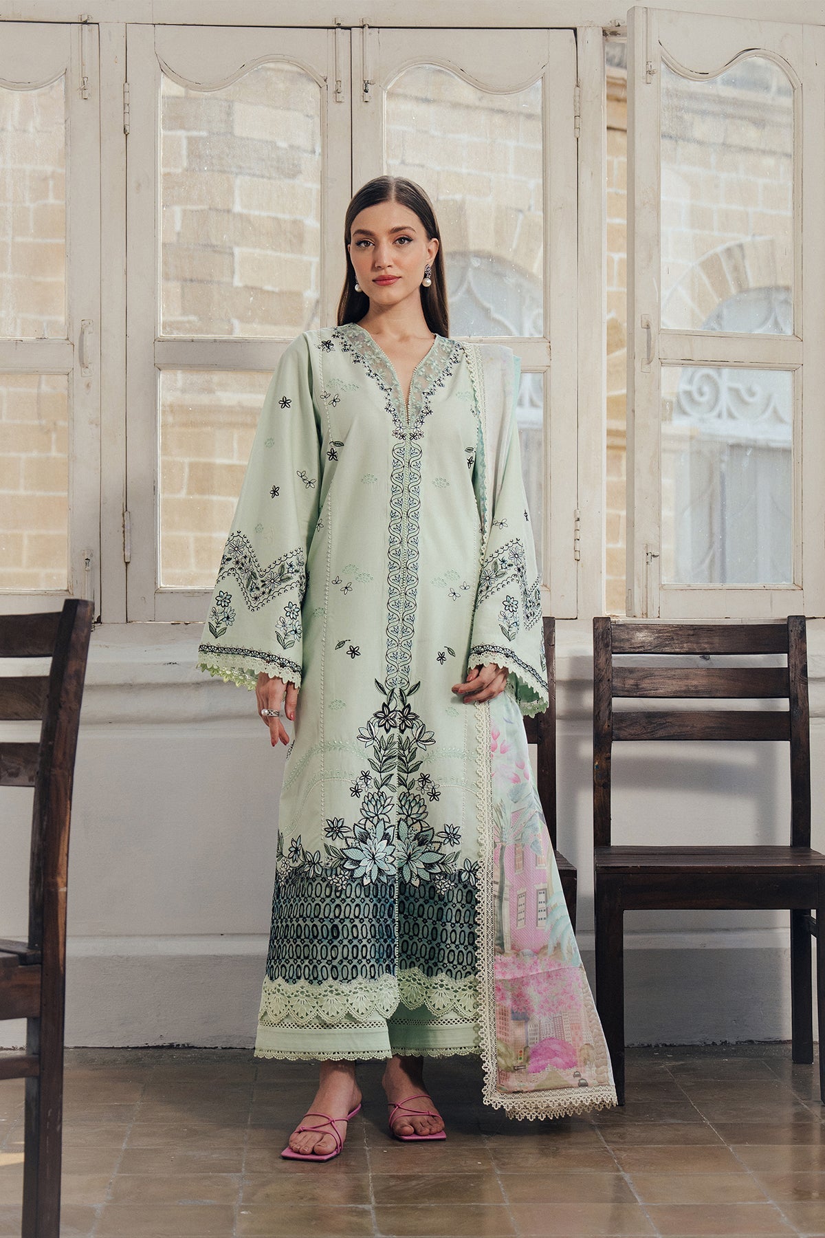 Dewlit | Daybreak By Afrozeh Pakistani suit front view M&M Couture USA