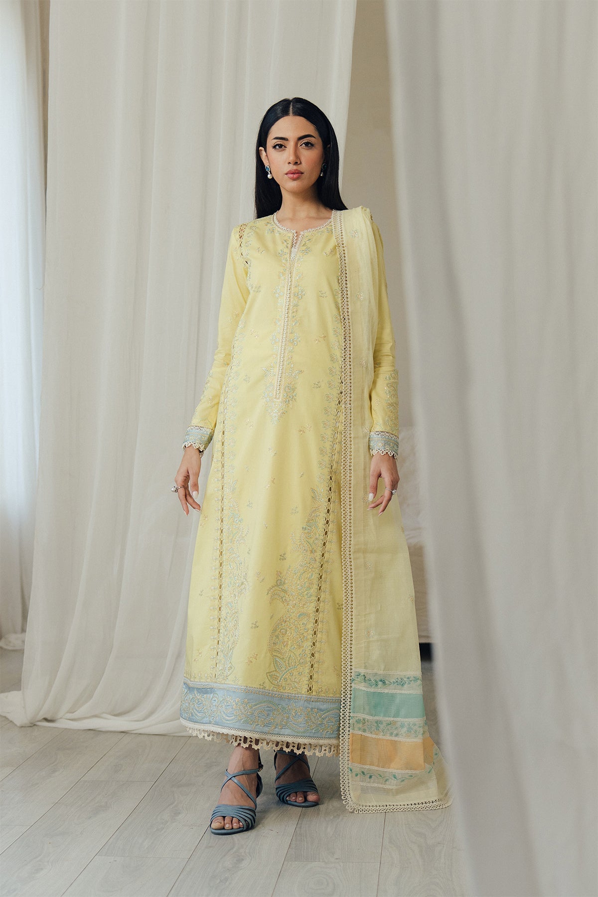 Dayglow | Daybreak By Afrozeh Pakistani suit front view M&M Couture USA