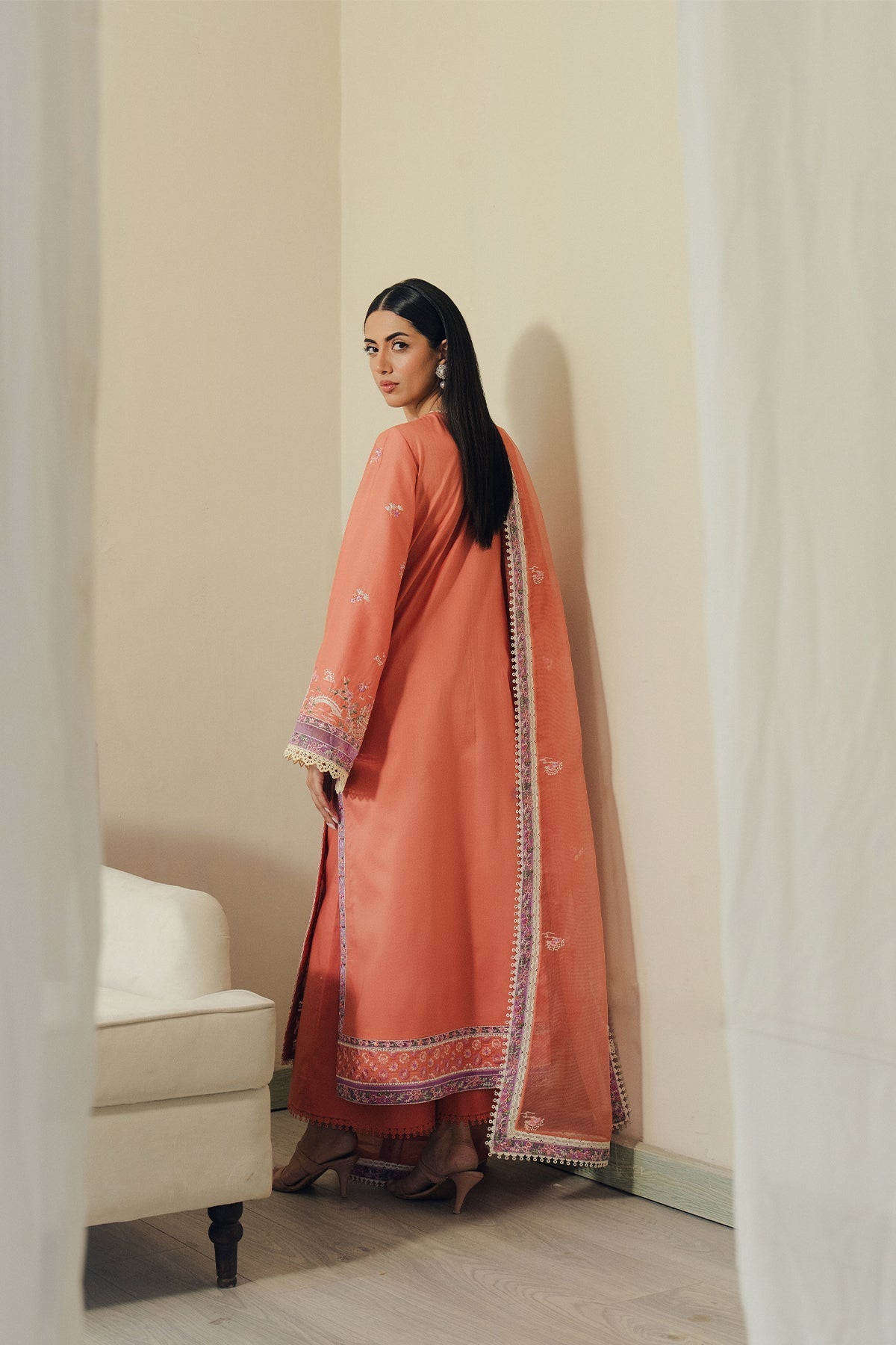 Skyhush | Daybreak By Afrozeh Pakistani suit detail view M&M Couture USA