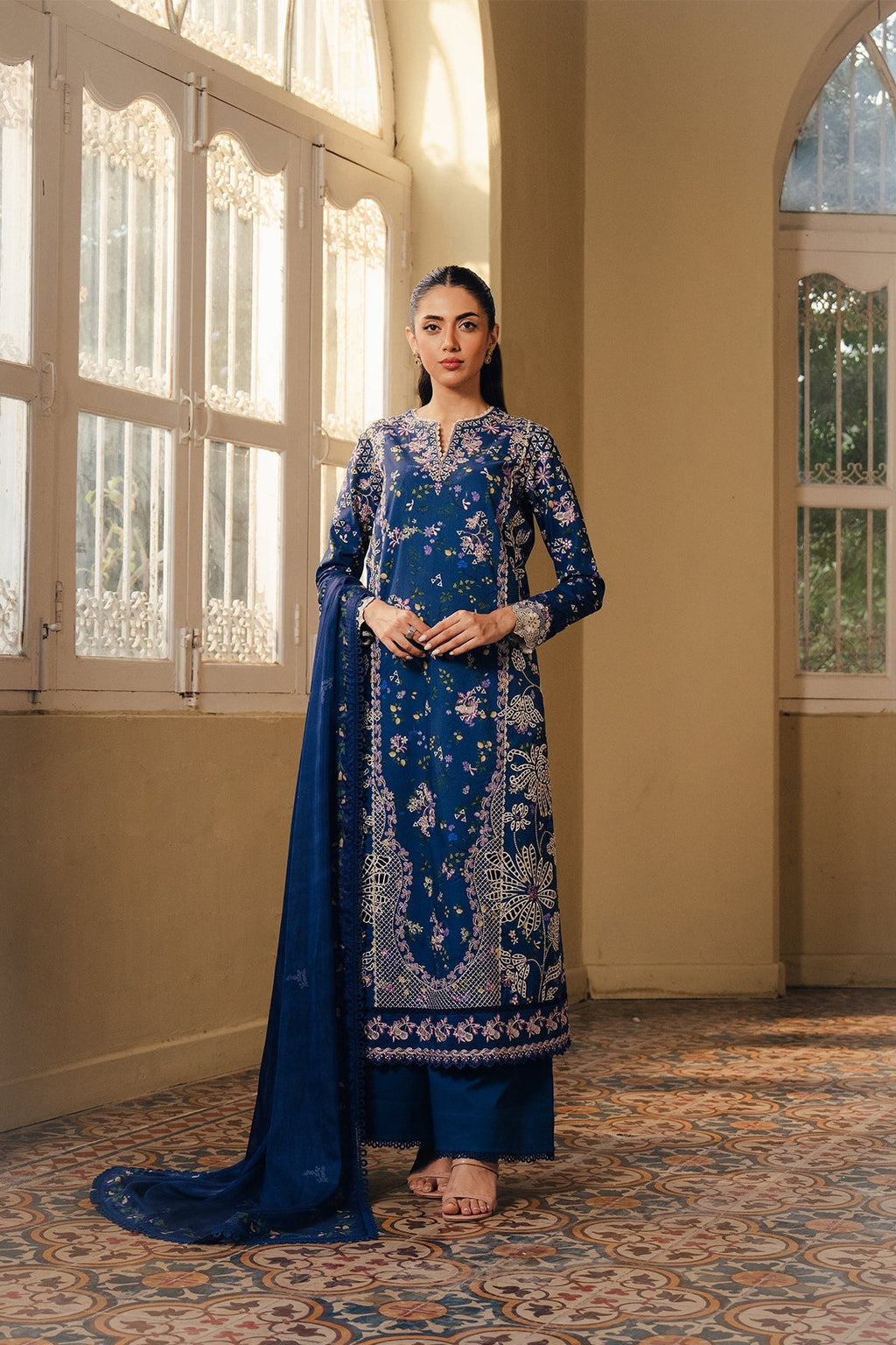 Duskmelt | Daybreak By Afrozeh Pakistani suit front view M&M Couture USA