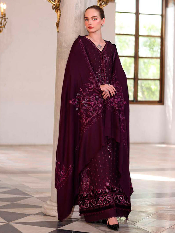 Noor Winter Pashmina by Saadia Asad Pakistani suit dupatta view M&M Couture USA