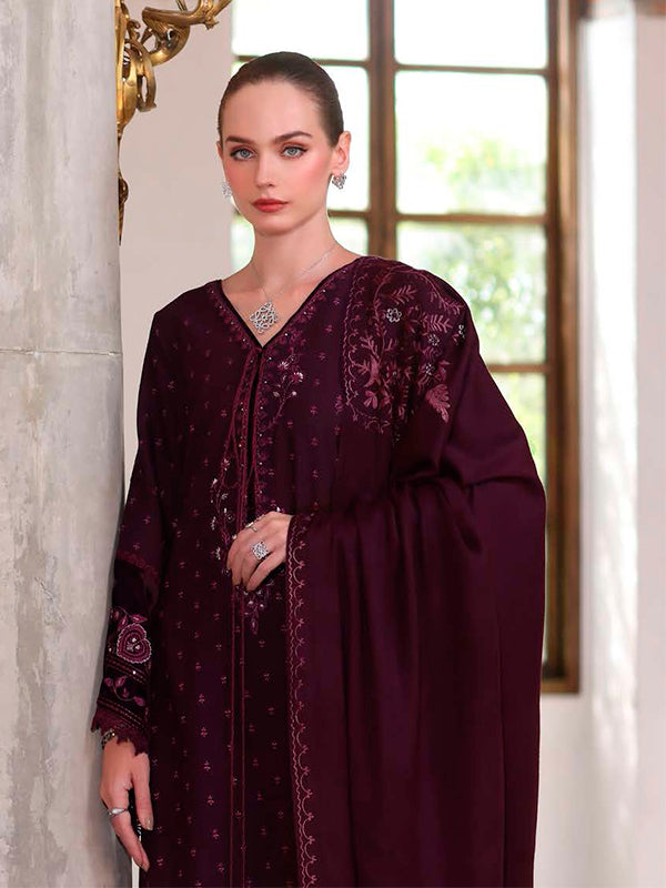 Noor Winter Pashmina by Saadia Asad Pakistani suit front view M&M Couture USA