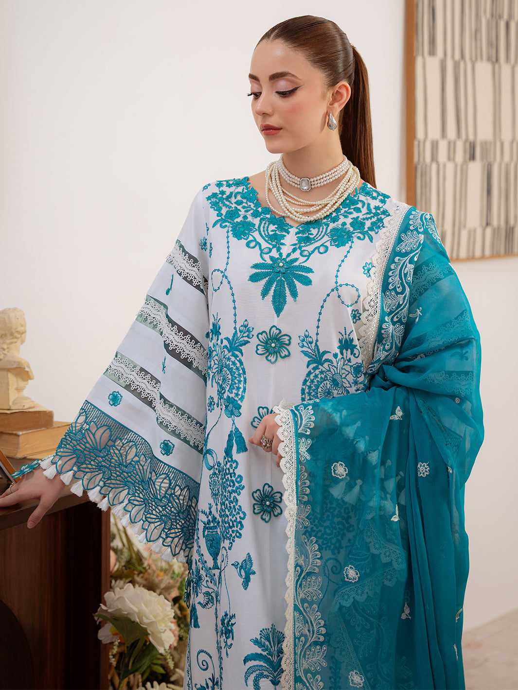 Shanaya Lawn by Mahnur lawn Pakistani suit view 4 M&M Couture USA