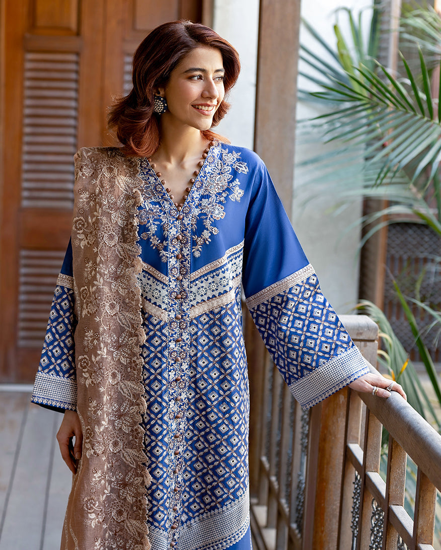 Zenith | Astoria By Mushq Pakistani suit front view M&M Couture USA