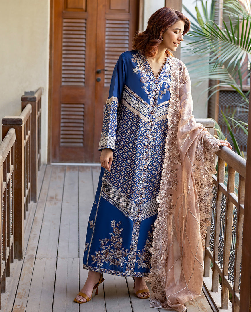 Zenith | Astoria By Mushq Pakistani suit dupatta view M&M Couture USA