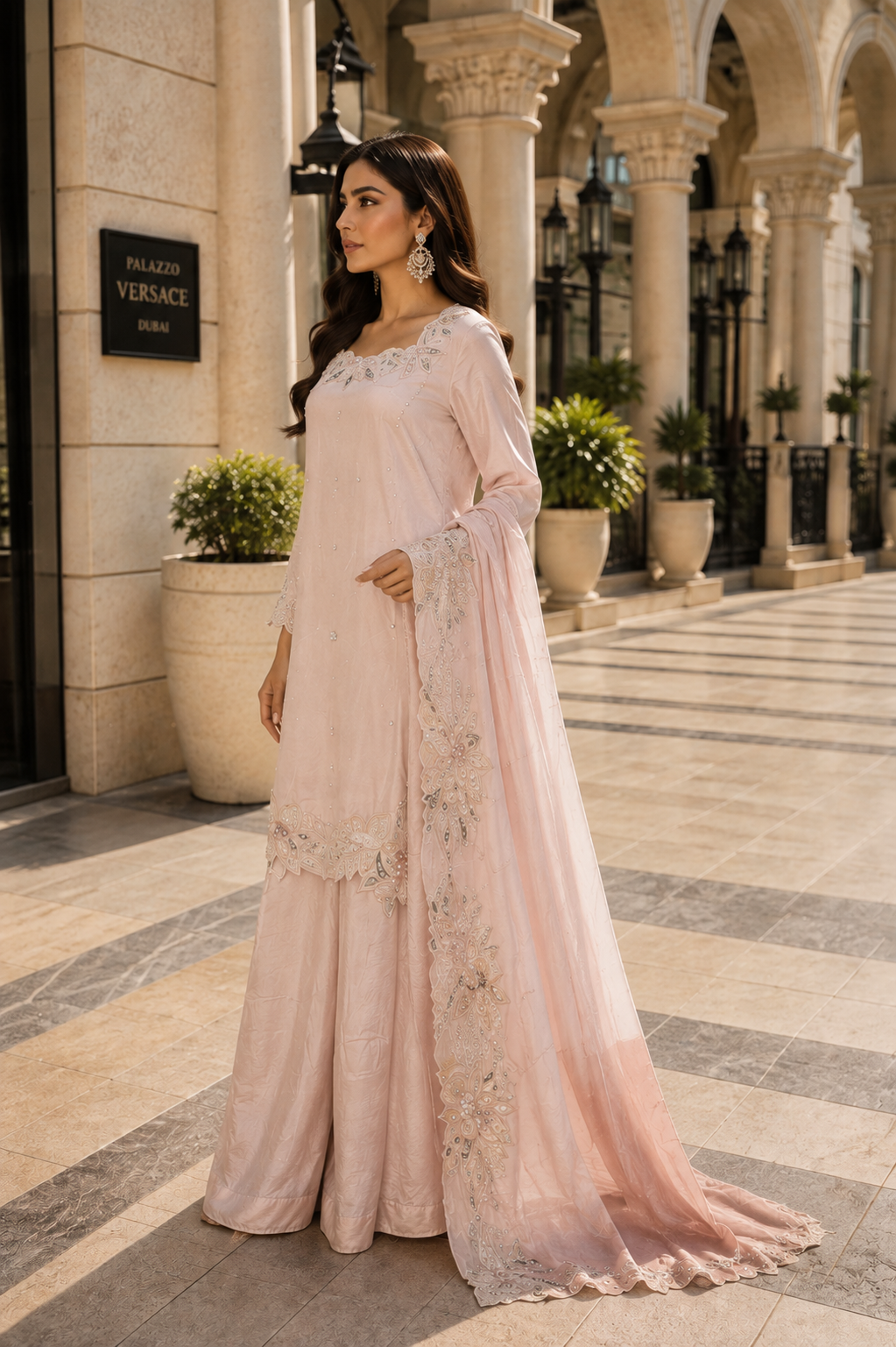 Tussel Silk Hand Embroidered Suit By M&M | 113